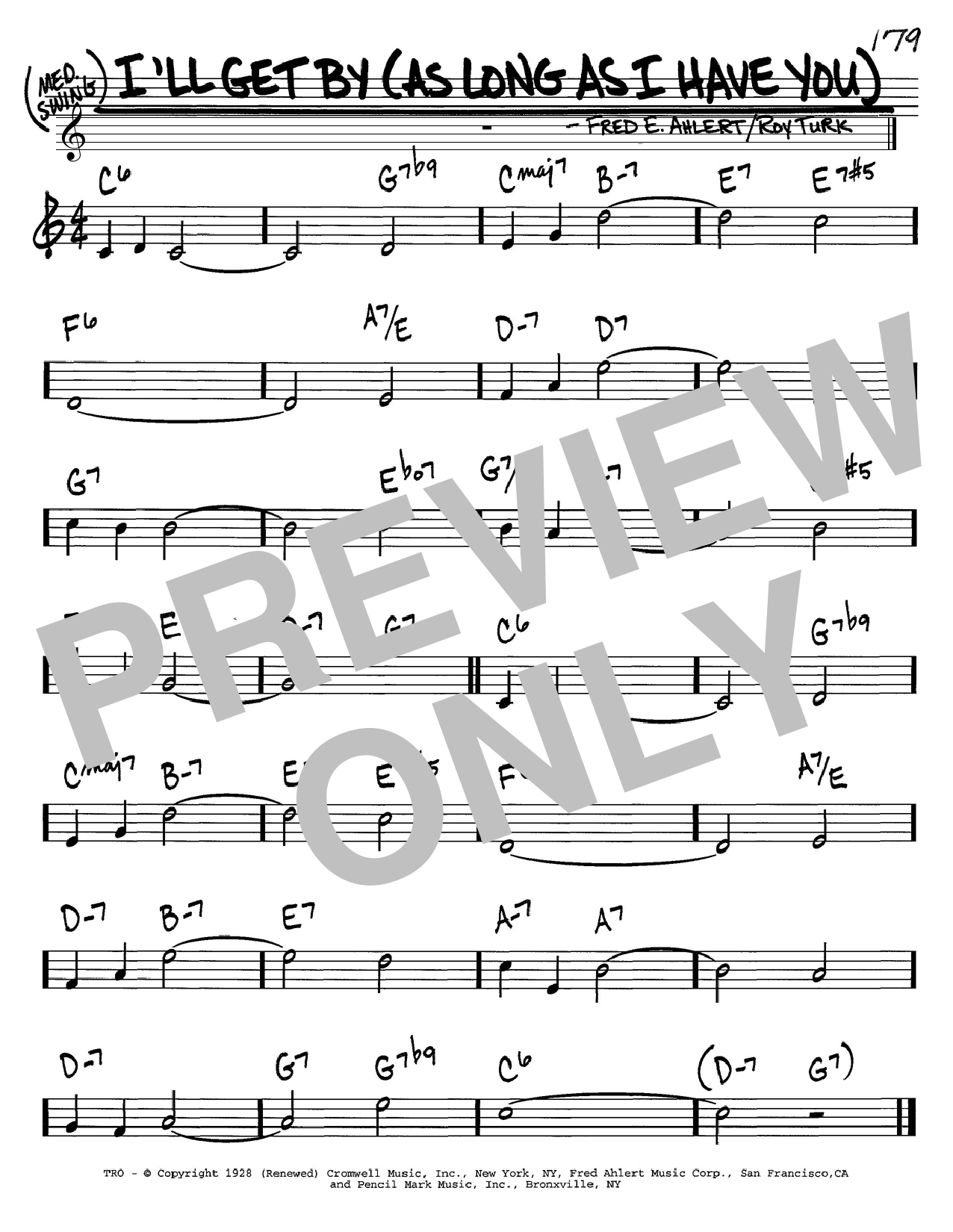 I'll Get By (As Long As I Have You) (Real Book  Melody & Chords  C Instruments) von Billie Holiday