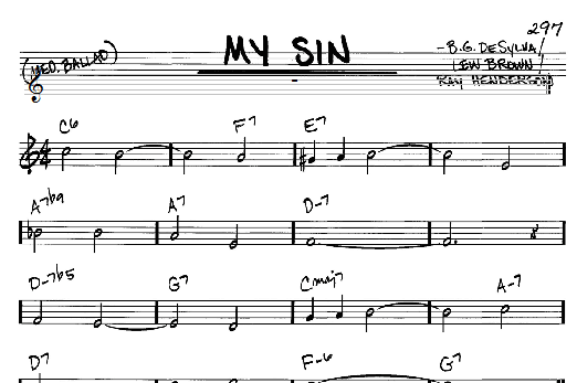 My Sin (Real Book  Melody & Chords  C Instruments) von B.G. DeSylva