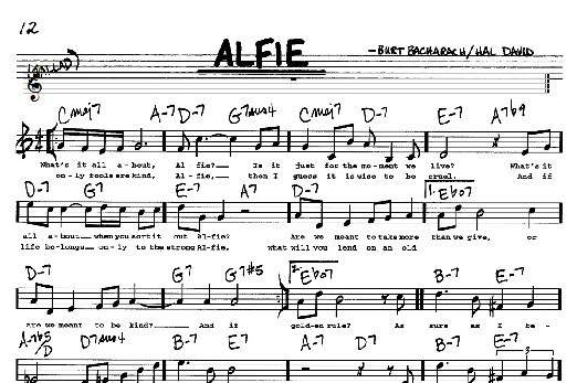 Alfie (Real Book  Melody, Lyrics & Chords) von Bacharach & David