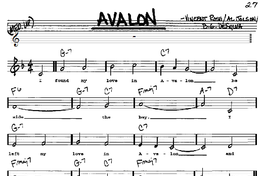 Avalon (Real Book  Melody, Lyrics & Chords) von Al Jolson