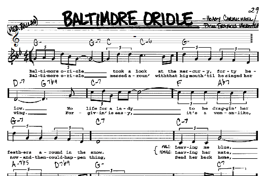 Baltimore Oriole (Real Book  Melody, Lyrics & Chords) von Hoagy Carmichael