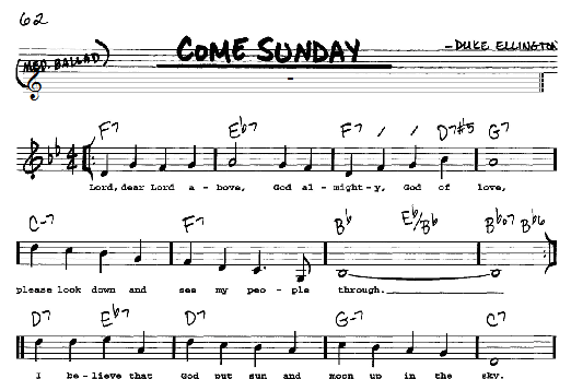 Come Sunday (Real Book  Melody, Lyrics & Chords) von Duke Ellington