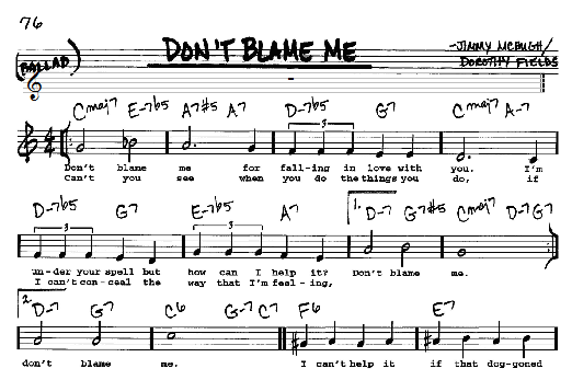 Don't Blame Me (Real Book  Melody, Lyrics & Chords) von Dorothy Fields