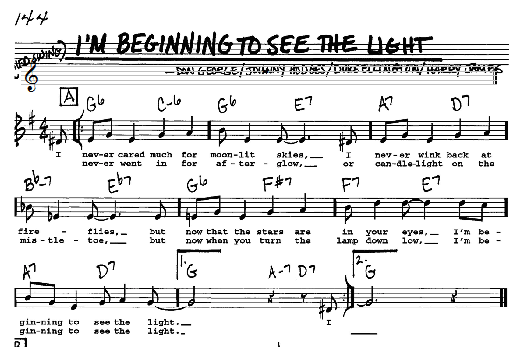 I'm Beginning To See The Light (Real Book  Melody, Lyrics & Chords) von Duke Ellington