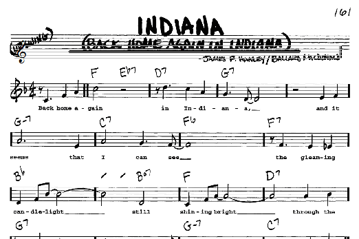 Indiana (Back Home Again In Indiana) (Real Book  Melody, Lyrics & Chords) von Ballard MacDonald