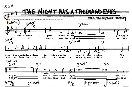 The Night Has A Thousand Eyes (Real Book  Melody, Lyrics & Chords) von Buddy Bernier
