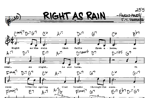 Right As Rain (Real Book  Melody, Lyrics & Chords) von Harold Arlen
