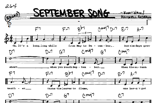 September Song (Real Book  Melody, Lyrics & Chords) von Kurt Weill