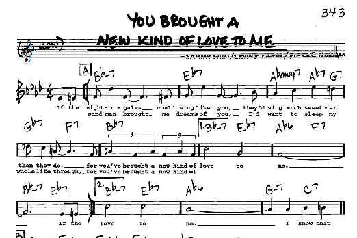 You Brought A New Kind Of Love To Me (Real Book  Melody, Lyrics & Chords) von Frank Sinatra