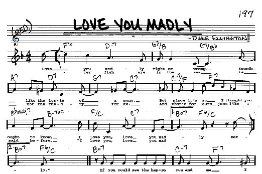 Love You Madly (Real Book  Melody, Lyrics & Chords) von Duke Ellington