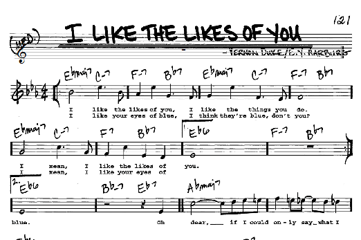 I Like The Likes Of You (Real Book  Melody, Lyrics & Chords) von E.Y. Harburg