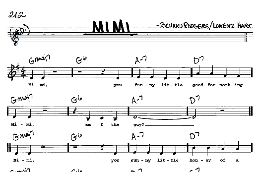 Mimi (Real Book  Melody, Lyrics & Chords) von Rodgers & Hart