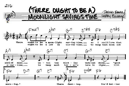 (There Ought To Be A) Moonlight Savings Time (Real Book  Melody, Lyrics & Chords) von Irving Kahal