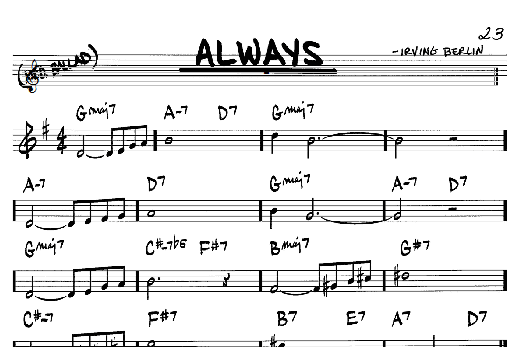 Always (Real Book  Melody & Chords  Bb Instruments) von Irving Berlin