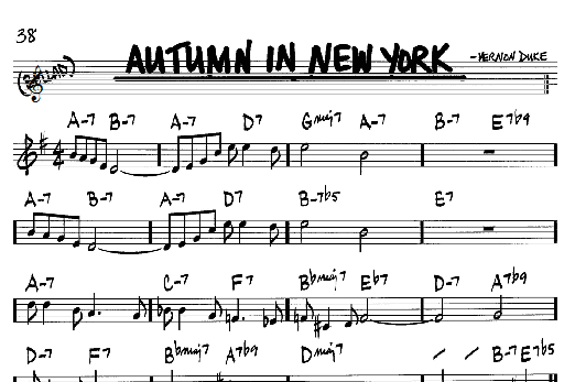 Autumn In New York (Real Book  Melody & Chords  Bb Instruments) von Vernon Duke