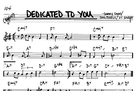 Dedicated To You (Real Book  Melody & Chords  Bb Instruments) von Sammy Cahn