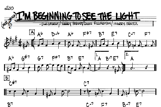 I'm Beginning To See The Light (Real Book  Melody & Chords  Bb Instruments) von Duke Ellington