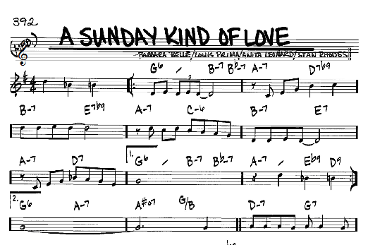 A Sunday Kind Of Love (Real Book  Melody & Chords  Bb Instruments) von Louis Prima