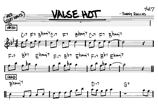 Valse Hot (Real Book  Melody & Chords  Bb Instruments) von Sonny Rollins