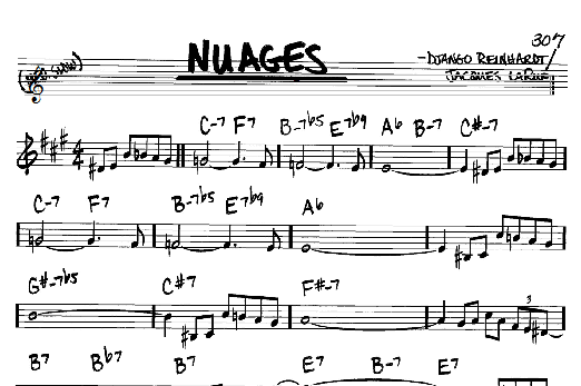 Nuages (Real Book  Melody & Chords  Bb Instruments) von Django Reinhardt