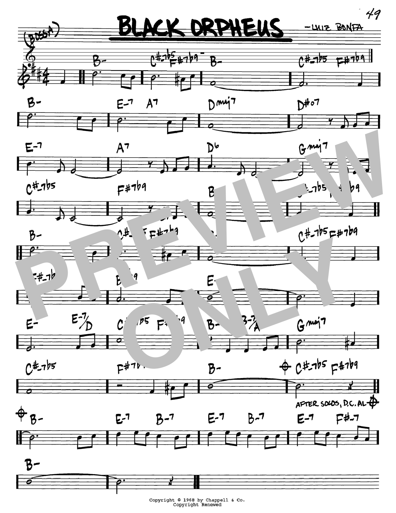 Black Orpheus (Real Book  Melody & Chords  Bb Instruments) von Luiz Bonfa