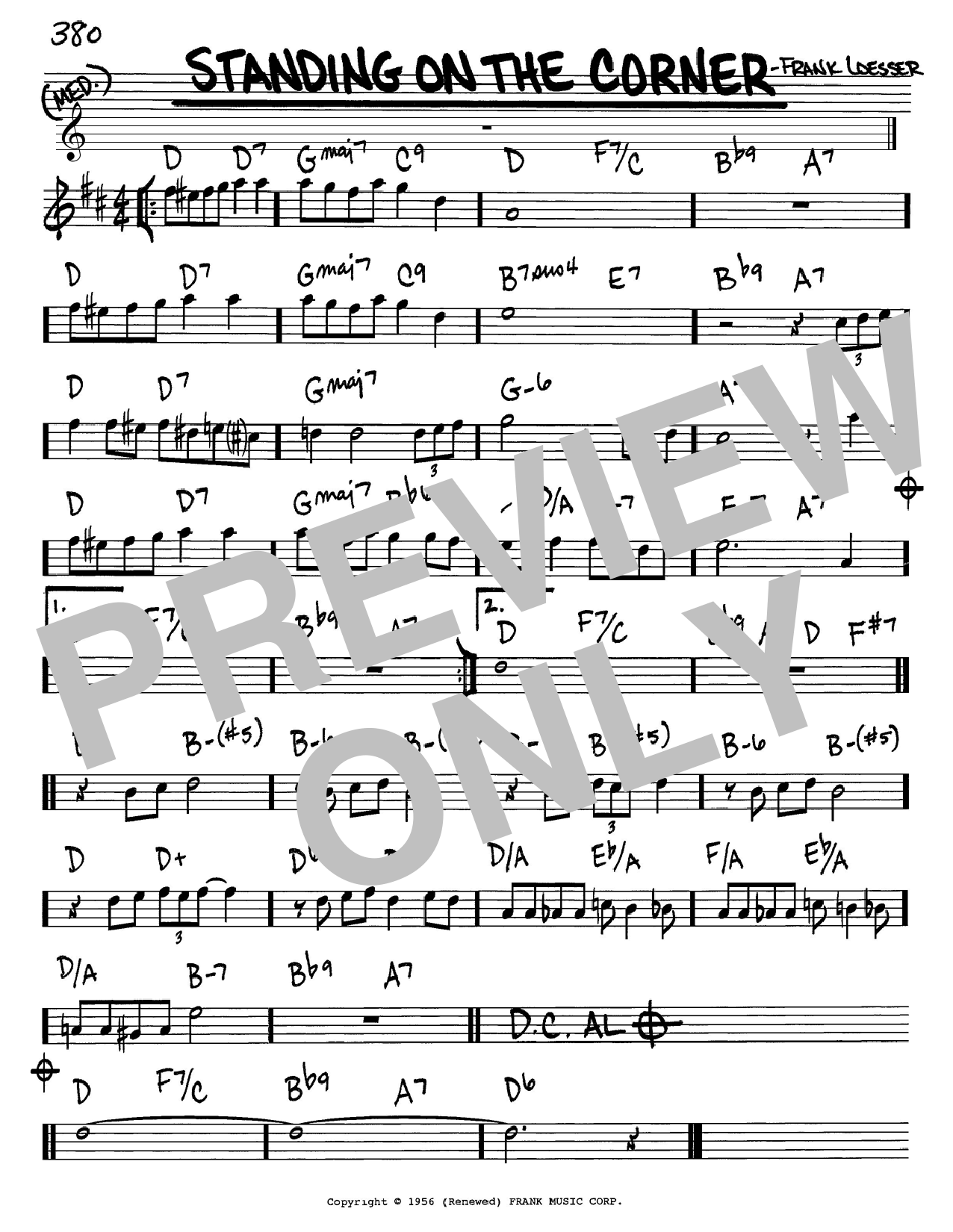 Standing On The Corner (Real Book  Melody & Chords  Eb Instruments) von The Four Lads