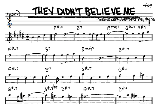 They Didn't Believe Me (Real Book  Melody & Chords  Eb Instruments) von Jerome Kern