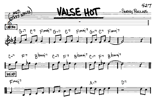 Valse Hot (Real Book  Melody & Chords  Eb Instruments) von Sonny Rollins