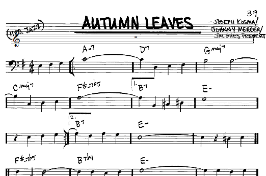 Autumn Leaves (Real Book  Melody & Chords  Bass Clef Instruments) von Johnny Mercer