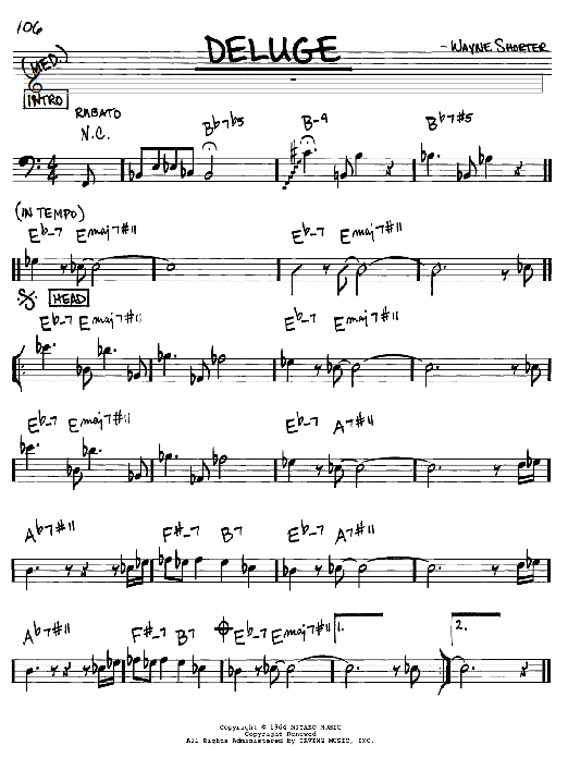 Deluge (Real Book  Melody & Chords  Bass Clef Instruments) von Wayne Shorter