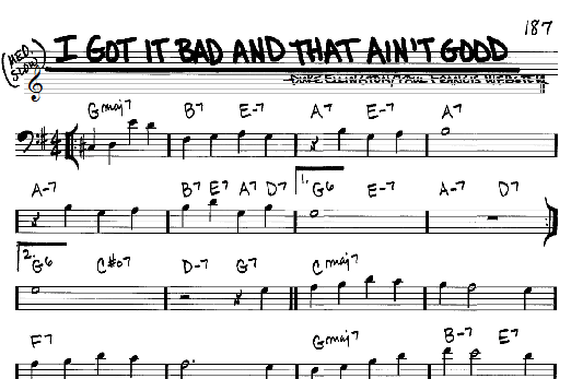 I Got It Bad And That Ain't Good (Real Book  Melody & Chords  Bass Clef Instruments) von Duke Ellington