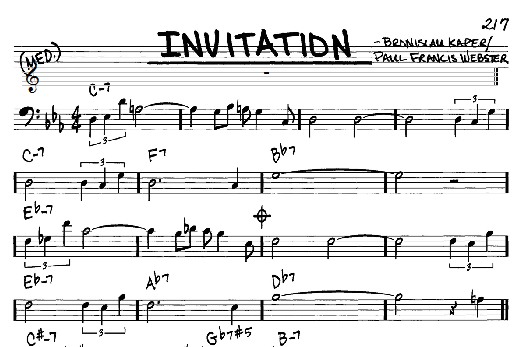 Invitation (Real Book  Melody & Chords  Bass Clef Instruments) von Paul Francis Webster