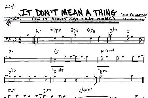 It Don't Mean A Thing (If It Ain't Got That Swing) (Real Book  Melody & Chords  Bass Clef Instruments) von Duke Ellington