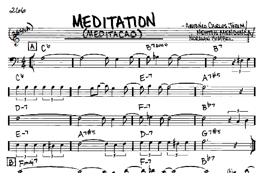 Meditation (Meditacao) (Real Book  Melody & Chords  Bass Clef Instruments) von Antonio Carlos Jobim