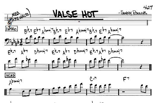 Valse Hot (Real Book  Melody & Chords  Bass Clef Instruments) von Sonny Rollins