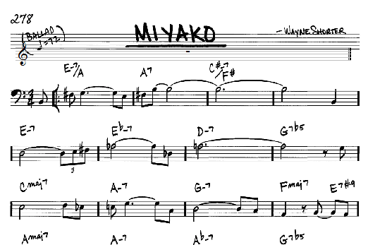 Miyako (Real Book  Melody & Chords  Bass Clef Instruments) von Wayne Shorter