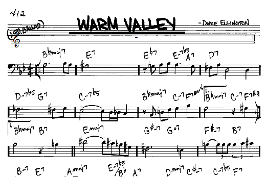 Warm Valley (Real Book  Melody & Chords  Bass Clef Instruments) von Duke Ellington