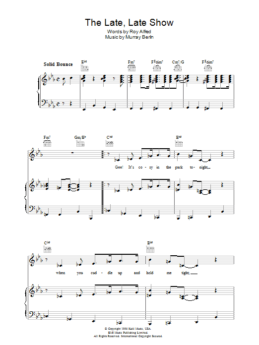 The Late Late Show (Piano, Vocal & Guitar Chords) von Roy Alfred