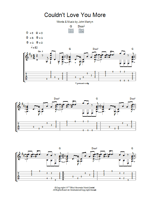 Couldn't Love You More (Guitar Tab) von John Martyn