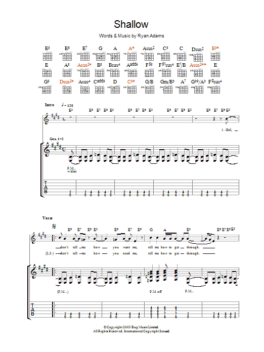 Shallow (Guitar Tab) von Ryan Adams