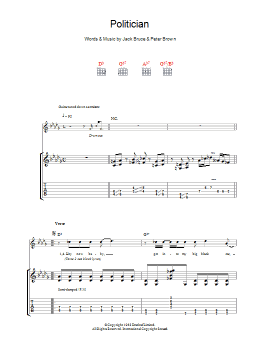 Politician (Guitar Tab) von Robben Ford