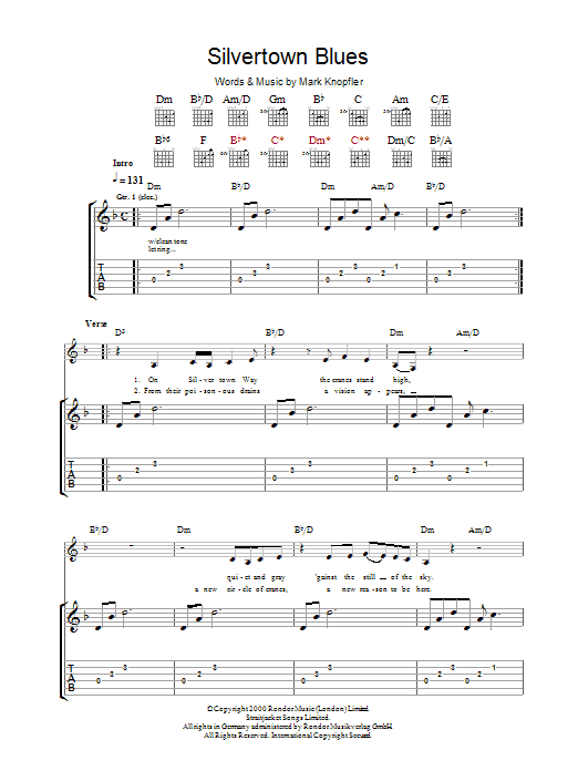 Silvertown Blues (Guitar Tab) von Mark Knopfler