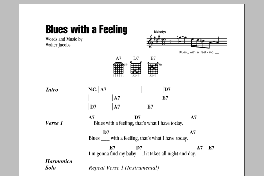 Blues With A Feeling (Guitar Chords/Lyrics) von Walter Jacobs