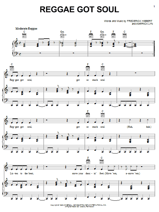 Reggae Got Soul (Piano, Vocal & Guitar Chords (Right-Hand Melody)) von 311