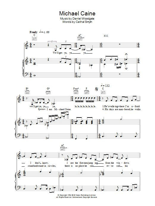 Michael Caine (Piano, Vocal & Guitar Chords) von Madness