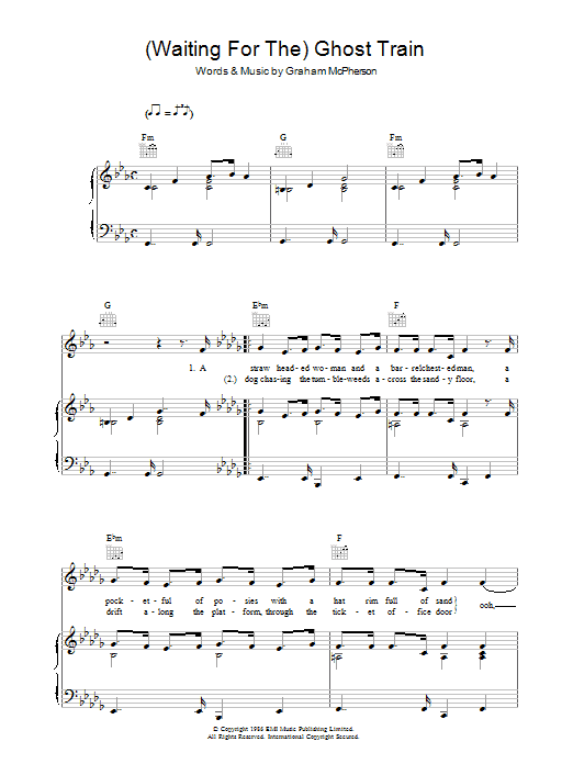 Waiting For The Ghost Train (Piano, Vocal & Guitar Chords) von Madness