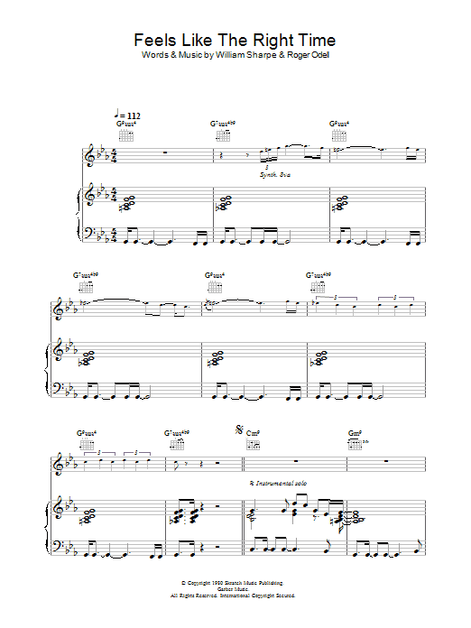Feels Like The Right Time (Piano, Vocal & Guitar Chords) von Shakatak
