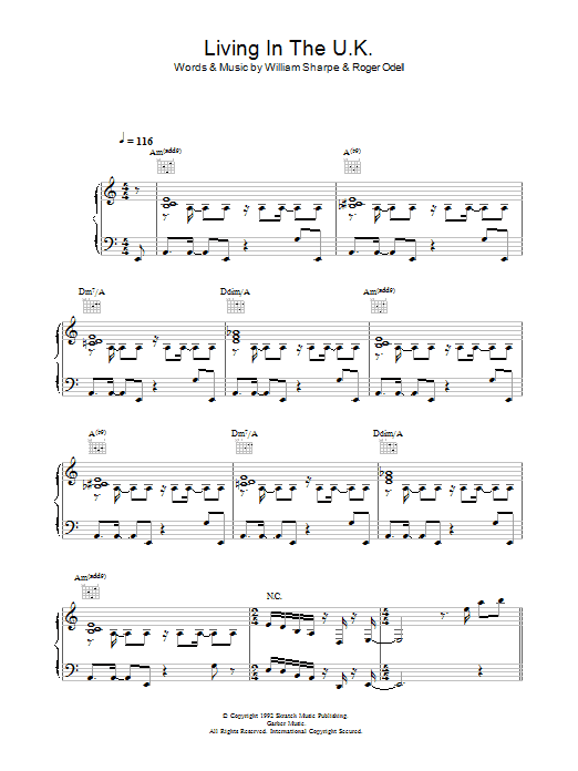 Living In The UK (Piano, Vocal & Guitar Chords) von Shakatak