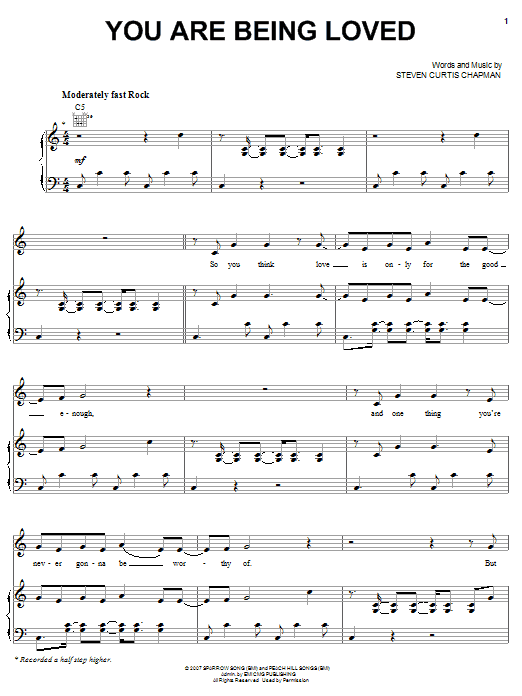 You Are Being Loved (Piano, Vocal & Guitar Chords (Right-Hand Melody)) von Steven Curtis Chapman