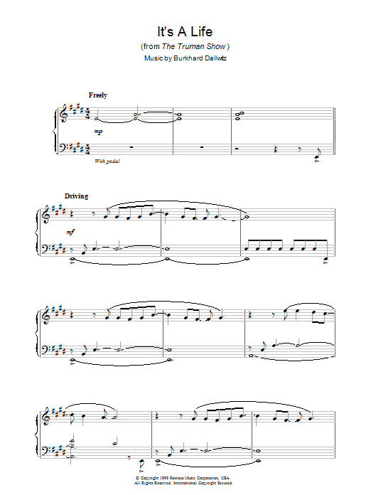 It's A Life (from The Truman Show) (Piano Solo) von Burkhard Dallwitz